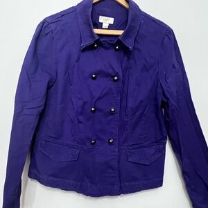 LOFT Vibrant Purple Double-Breasted Pea Coat